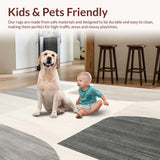 Modern Harmony Beige Area Abstract Design Non Slip Backing(Beige)