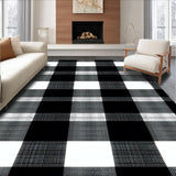 Rustic Black and White Check Motif(Black)