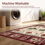 Boho Mesa Showcasing Abstract Cactus Forms and Tribal Ornamentation(Beige)