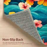 Hawaiian Inspired Surfboard Printed Tropical Beach Themed Floor Mat(Blue)