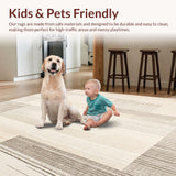 Abstract Geometric Area Non Slip Small Floor Mat for Home(Beige)