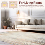 Eco Spiral Weave Area with Vintage Rustic Rings and Subtle Boho Elements(Beige)