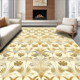 Art Deco Inspired Geometric Fan and Leaf(Beige)