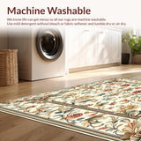 Refined Smoke and Beige Featuring Ornate Floral Leaf Motif Design(Beige)