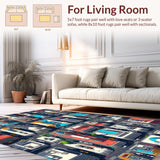 Vibrant Urban Traffic Learning Mat for Toddler Playroom(Gray)