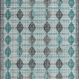 Modern Geometric Diamond & Stripe Fusion for a Stylish Hallway(Blue)