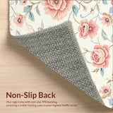 Non Slip Floral Throw(Ivory)