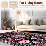 Distressed Vintage Floral Medallion(Black)