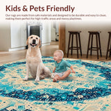 Artisan Crafted Round with Colorful Abstract Medallion Design(Beige)