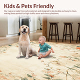Retro Nostalgic Floral Beige Area Classic Accent(Beige)
