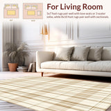 Modern Beige and Ivory Plaid Area Featuring Distinctive Checkered Motif(Beige)