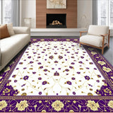 Fluffy Rectangle Abstract Floral Motifs(Purple)