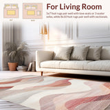 Modern Swirl with Dusty Pink and Mauve Gradient Geometric Waves(Beige)