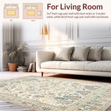 Solid Cream Boho Area(Beige)