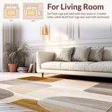 Modern Neutral Toned Contemporary Geometric Art Inspired(Beige)
