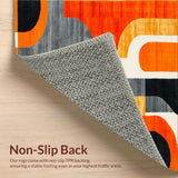 Retro Vibrant Abstract Curves(Orange)