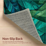 Tropical Leaf Motif with Textures(Blue)