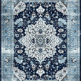 Elegant Medallion Distressed Aesthetic(Blue)