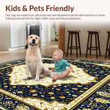 Abstract Geometric Faux Wool for Kitchen(Blue)