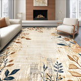Boho Beige Non Slip Kitchen Runner Vintage Floral(Beige)