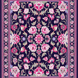 Artistic Low Pile Floral(Black)