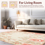 Vintage Floral Area Non Skid Kitchen with Charming Design(Beige)