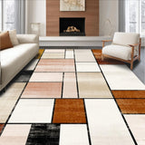 Modern Geometric Area Abstract Beige & Brown(Beige)