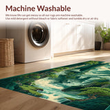 Lively Optical Graphic with Cranes(Green)