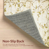 Boho Chic Area Distressed Floral Low Pile(Beige)