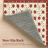 Elegant Floral Area Pet & Kid Proof Non Slip(Beige)