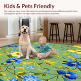 Wildflower Bath Mat with Floral Design(Green)