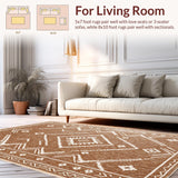 Yellowbrown Cream Tribal Entryway Area(Brown)
