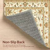 Sophisticated Area with Vintage Inspired Floral Motifs(Beige)