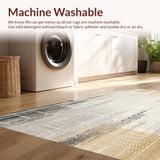 Modern Farmhouse Inspired Area with Distressed Artistic Design(Beige)