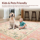 Beige Accent with Delicate Floral Elegant Indoor(Pink)