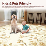 Sophisticated Floral Featuring Non Slip Backing for Elegant Spaces(Beige)