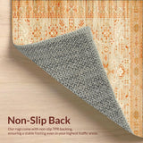 Boho Morden Tan Rug with Edge Geometric Indoor Carpet(Beige)