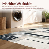 Abstract Black and White Stripe Area(Beige)