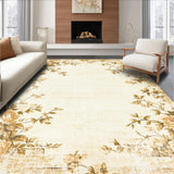 Farmhouse Beige Area Vintage Floral Throw(Beige)