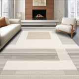 Modern Geometric Stripe Area Beige & Light Grey Contemporary Design(Gray)