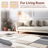 Geometric Boho Grey Runner Abstract Art(Gray)