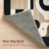 Abstract Beige Area Non Slip with Modern Art(Beige)