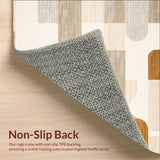 Mid Century Inspired Abstract with Artistic Checkered Beige Design(Beige)