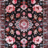 Distressed Vintage Floral Medallion(Black)