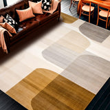 Modern Neutral Toned Contemporary Geometric Art Inspired(Beige)