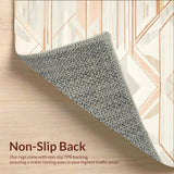 Artisan Crafted Oval Floor with Geometric Abstract Diamond Design(Beige)