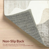 Abstract Swirls Area Chic Modern Low Pile Non Slip(Beige)