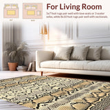 Abstract Snakeskin Area Beige Brown Viscose Print(Beige)