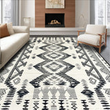 Modern Abstract Beige and Gray Motifs(Black)