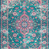 Artful Teal and Rose Symmetry(Blue)
